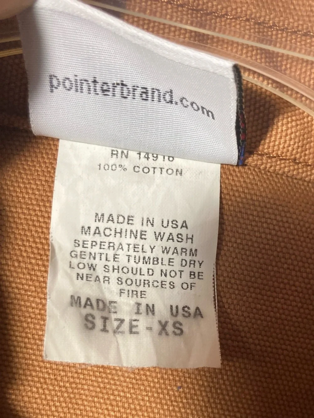 Pointer Brand Brown Duck Chore Coat Lightweight Duck Canvas USA Made Size XSmall - Picture 12 of 16